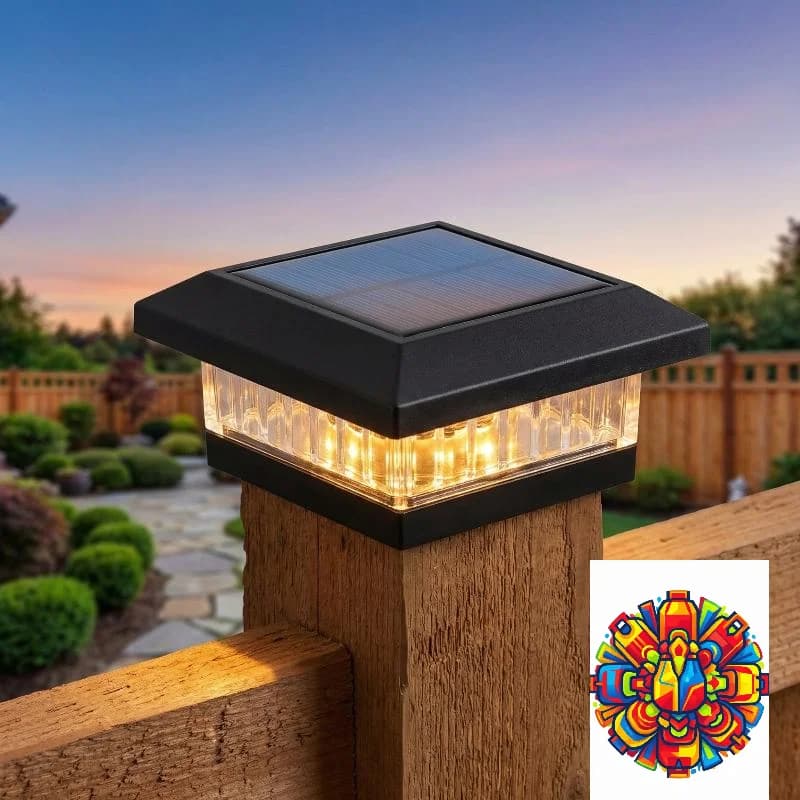 1Pcs IP65 Waterproof Solar Fence Lamp Solar LED Light Post Cap Lights LED Fence Lighting Fence Warm White Home Garden Decoration