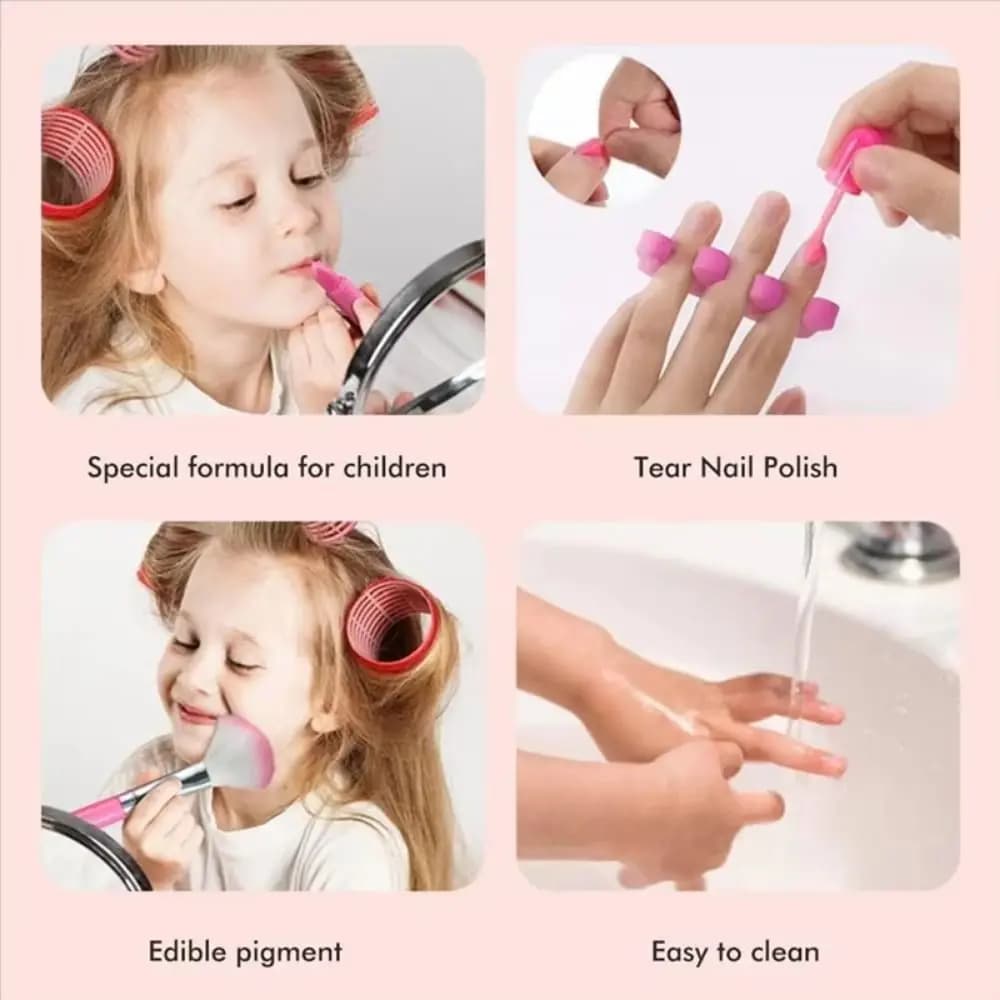 Lipstick Kids Makeup Toys Umbrellas Portable Children Beauty Set Cosmetic Makeup Box Non-toxic Princess Makeup