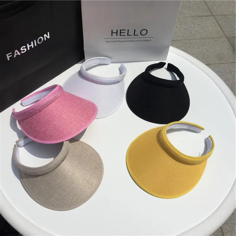 Fashion Summer Empty Top Sun Hat Women's Casual Adjustable Sun Visor Caps Girls Boy Outdoor Sea Beach Trip Cap Casquette