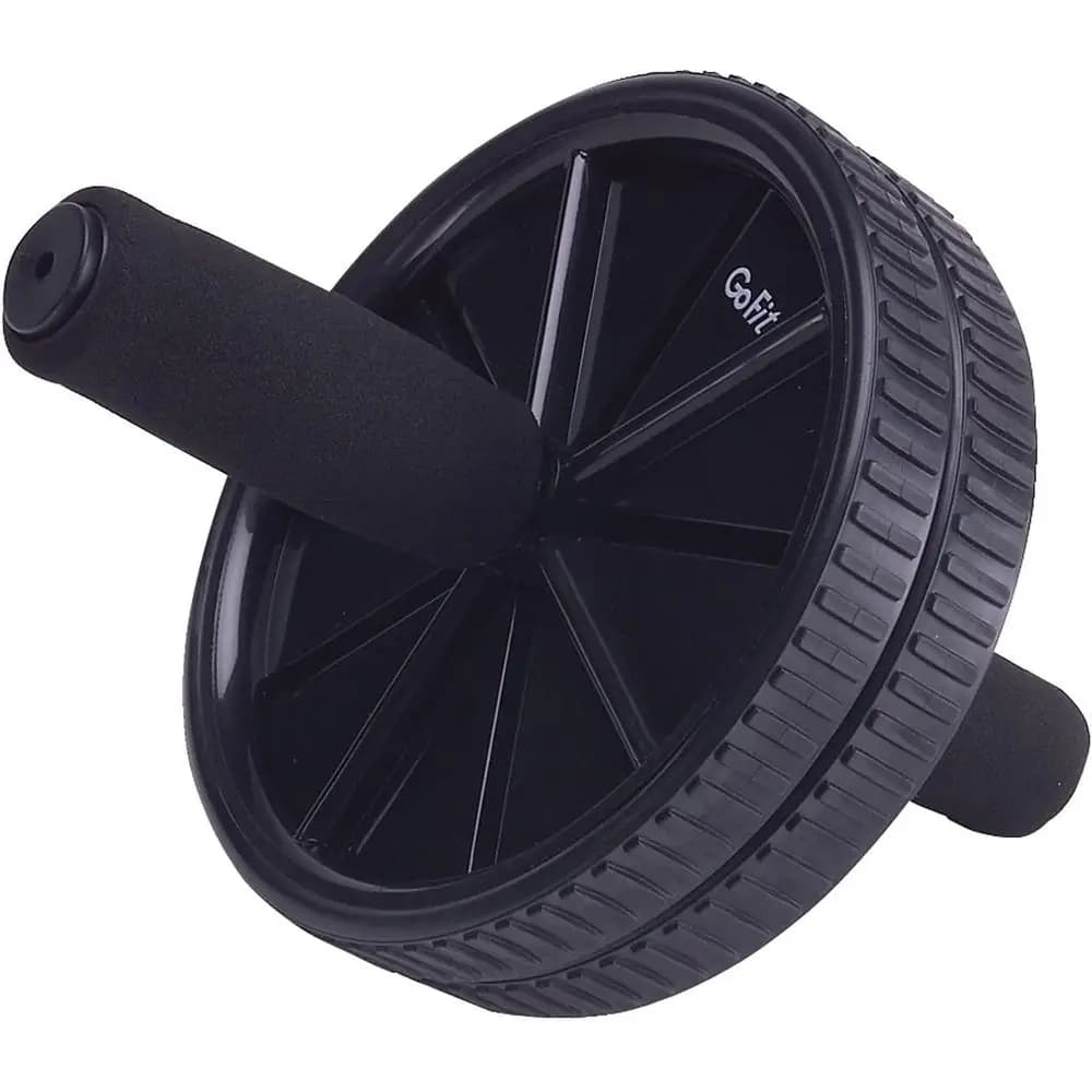 Wheel for abdominal exercises Dual Exercise - Roller with handles, black, unique size