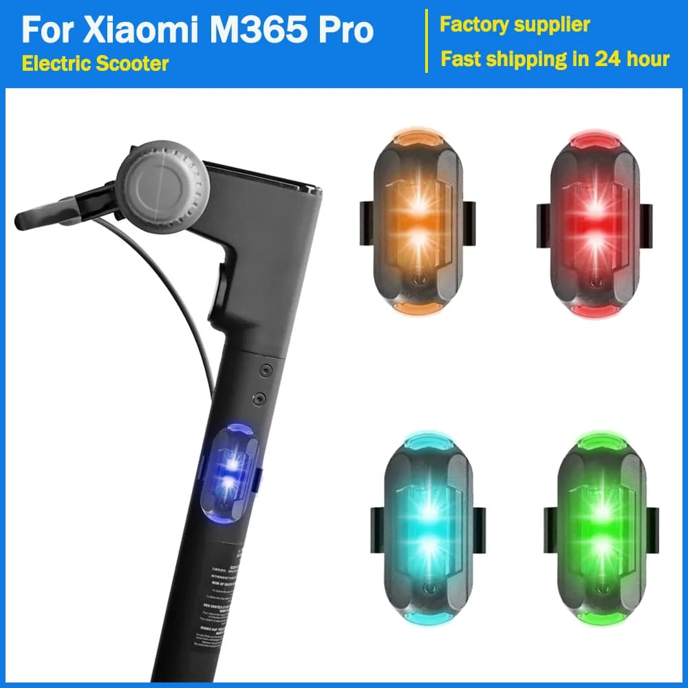 Indicatori di direzione Stroboscopico per aereo per Xiaomi M365 Pro Scooter elettrico Luce LED ricaricabile Lampada flash di avvertimento impermeabile Parte
