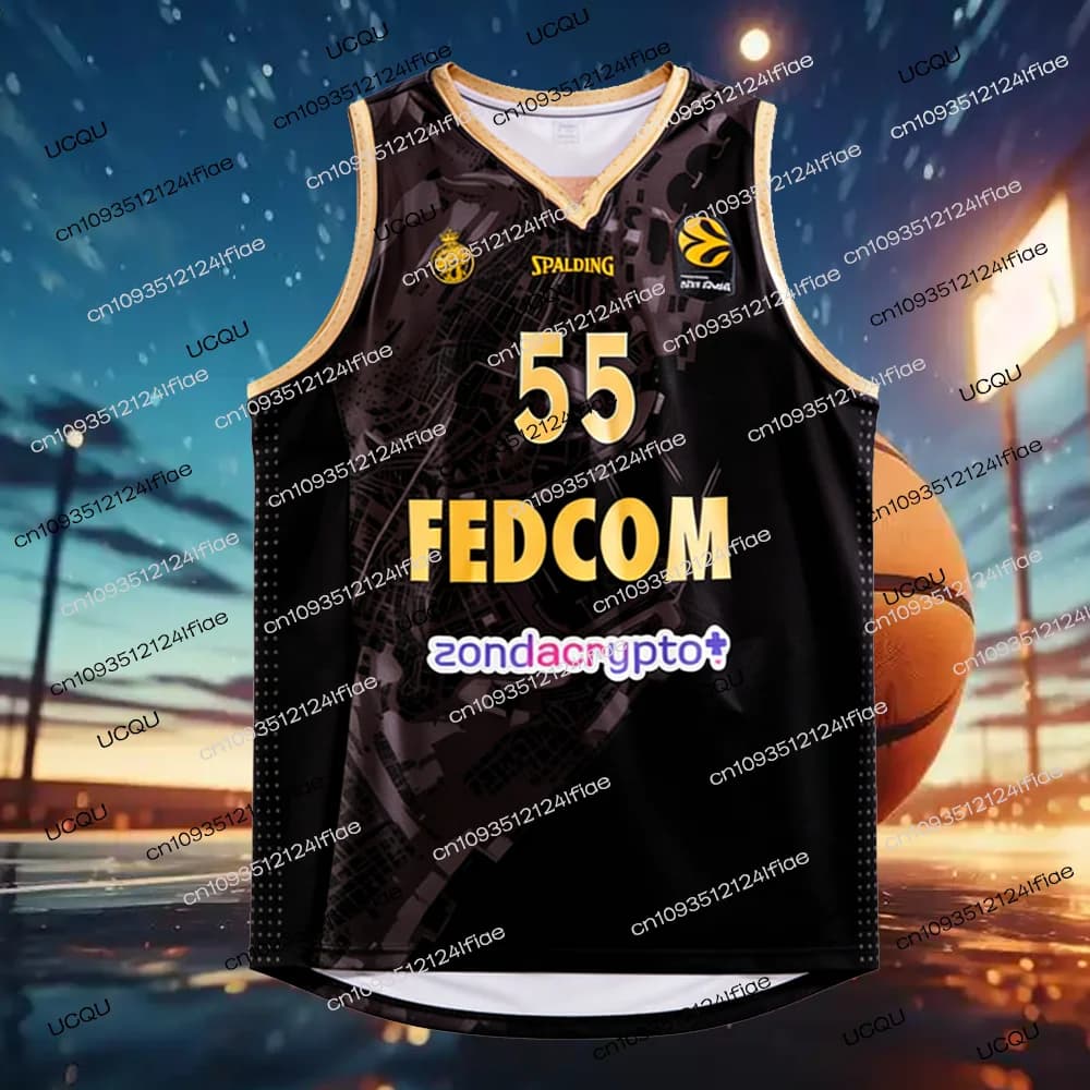 Maglia da basket Monaco AS 2026 LeBron James # 55 Canotta da Basket Kit Speciale per Tifosi Abbigliamento Sportivo per Adulti e Bambini