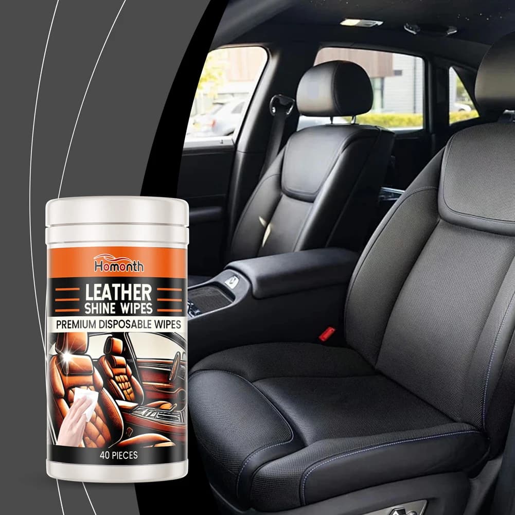 40Pcs salviette detergenti per interni auto salviette monouso in pelle per auto salviette condizionanti in pelle di plastica per ripristinare lo smalto