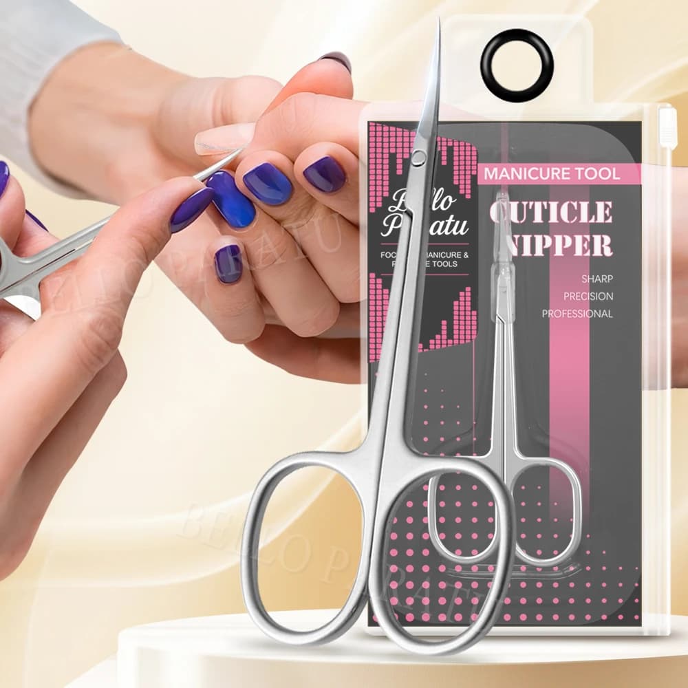 1 pz extra fine curvo forbici per cuticole multiuso manicure rimozione della pelle morta per unghie strumenti di arte ciglia forbici per sopracciglia