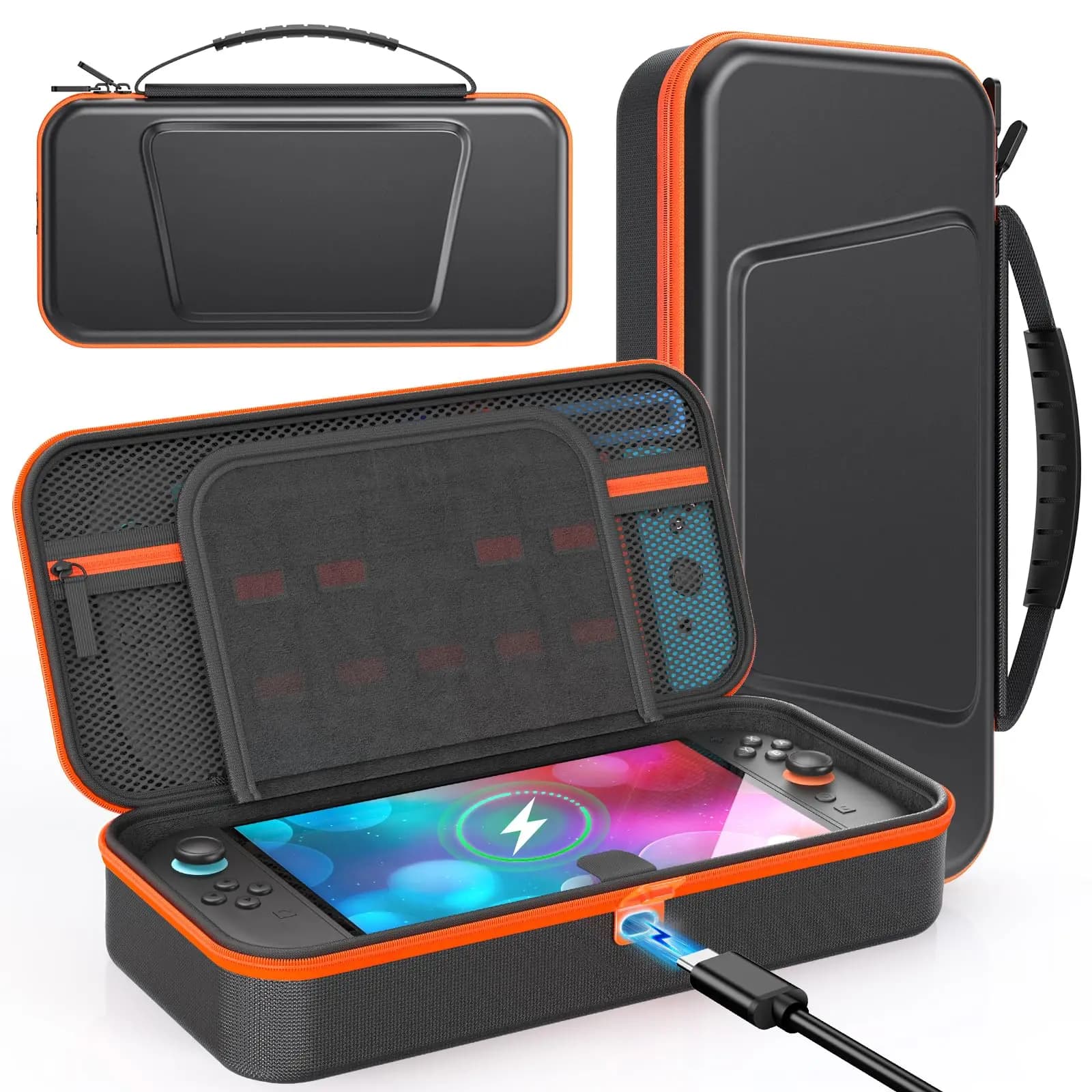 Custodia per Switch 2 2025 e originale e OLED, custodia da viaggio portatile per Switch 2, 9 slot per carte da gioco, accessori per Switch 2, nera