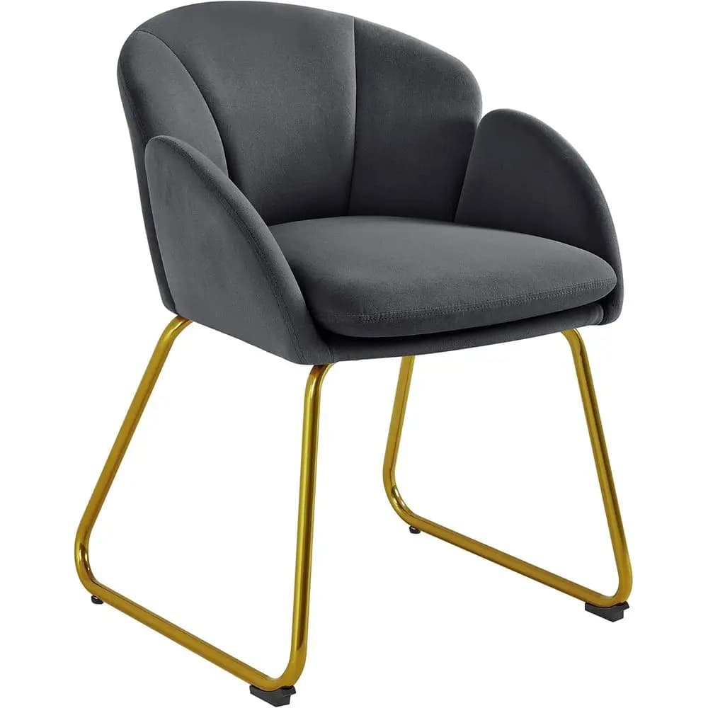 Poltrona di Lusso in Velluto con Gambe in Metallo, Adatta per Soggiorno, Sala da Pranzo, Camera da Letto, Ufficio, Cucina, Disponibile in Gr