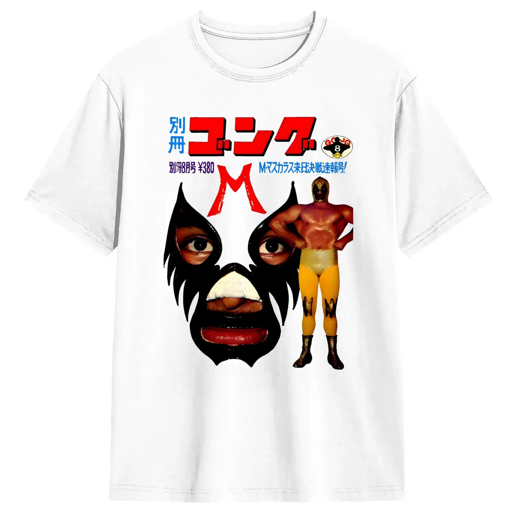 T-shirt Oversize Estiva Mil Mascaras, T-shirt Hip Hop Giapponese in Cotone da Uomo, Fantastica Maglietta a Maniche Corte