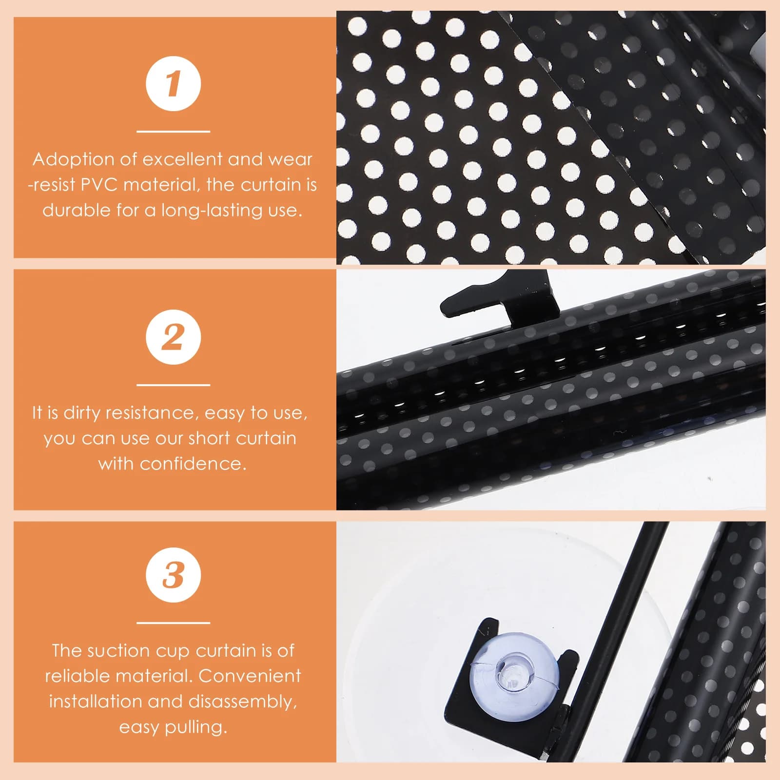 1Set Tenda a ventosa per tenda a rullo con blocco della luce per finestra Lucernario Ombra Senza chiodi Telescopico Privacy Cucina a prova di UV