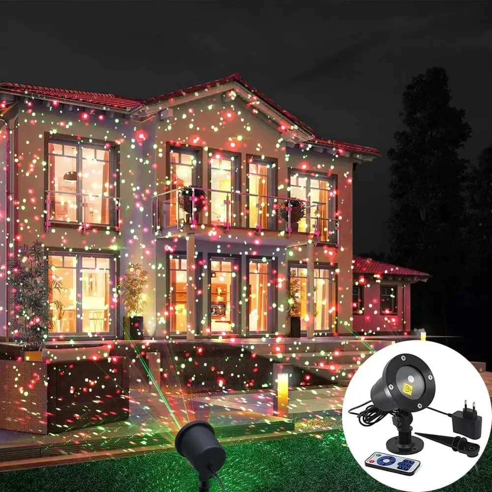 Proiettore laser a stella a cielo pieno in movimento Illuminazione paesaggistica Lampada laser per prato da giardino per esterni con luce da palcoscenico a LED rossa e verde per feste di Natale