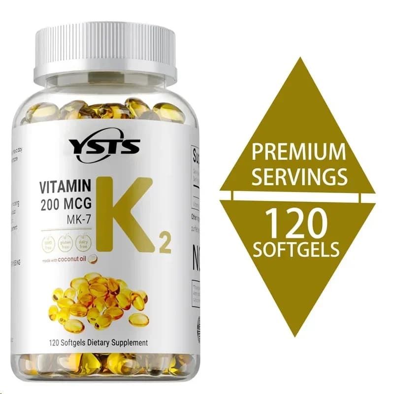 Vitamin K2 capsules with MK-7, support strong bones and healthy brain, heart health, dietary supplement