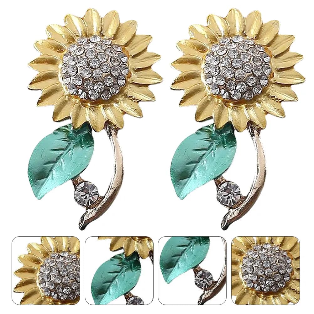 2 Pezzi Clip Profumatore Auto a Forma di Girasole in Lega Premium, Deodorante per Bocchette di Ventilazione, Decorazione Interna Auto, Ornamento Aromatico