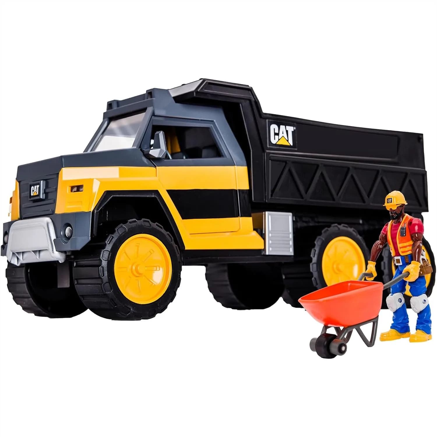Set da costruzione con camion da trasporto, set di 18 pezzi Cat Action per bambini dai 3 anni in su, luci e suoni