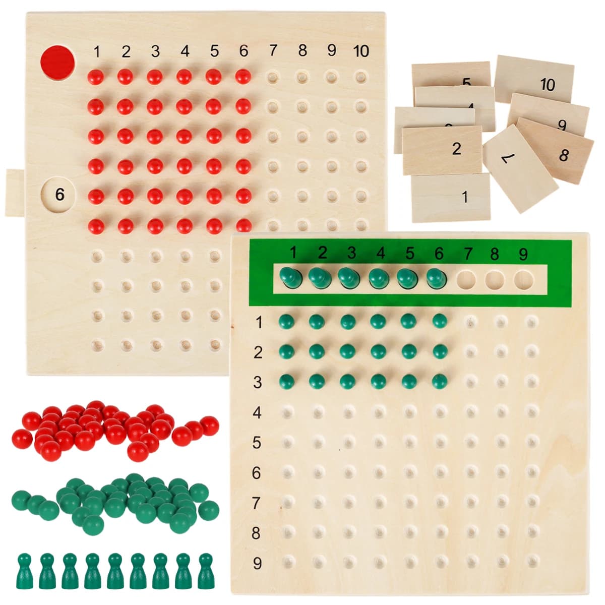 Gioco da tavolo per matematica Montessori Tabellone per moltiplicazione e divisione Sussidi didattici per la matematica in legno per attività in classe di scuola domestica