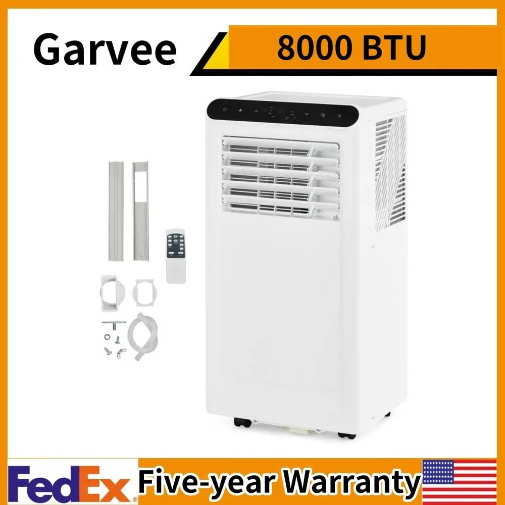 Condizionatore d'aria portatile da 8000 BTU con telecomando, funzione di raffreddamento e deumidificazione