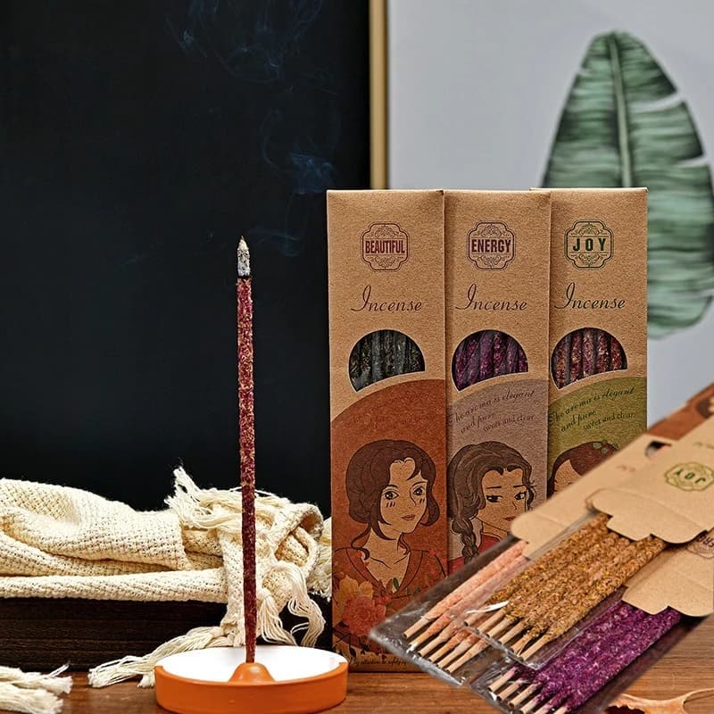 Natural Handmade Rose Sandalwood Incense Sticks Lavender Osmanthus Tea Home Fragrance for Meditation Yoga Massage Holiday Gifts