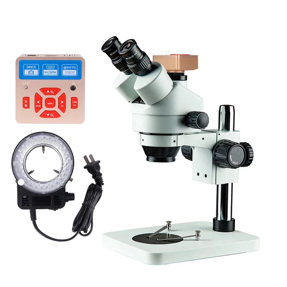 Vendite calde 5000x Adesione giocattolo Scivolo di carica positiva Adattatore universale per telefono cellulare Microscopio trinoculare 3,5x-90x con fotocamera
