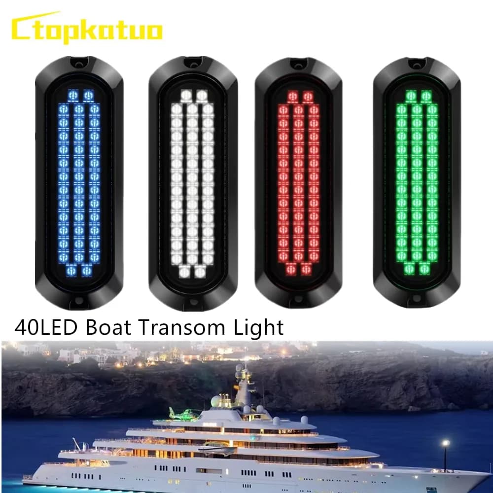 Luci per yacht per barche in lega di zinco 40LED DC 12-30V Luce subacquea impermeabile per poppa per barche Luce di navigazione per ancoraggio per poppa a LED