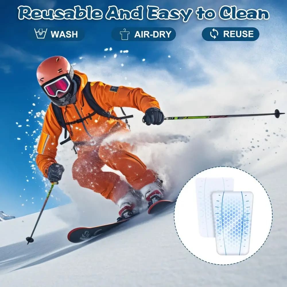 Professional Flexible Ski Shin Guards Reusable Shock Absorption Ski Gel Guards Washable Boot Liners Skiing Equipment