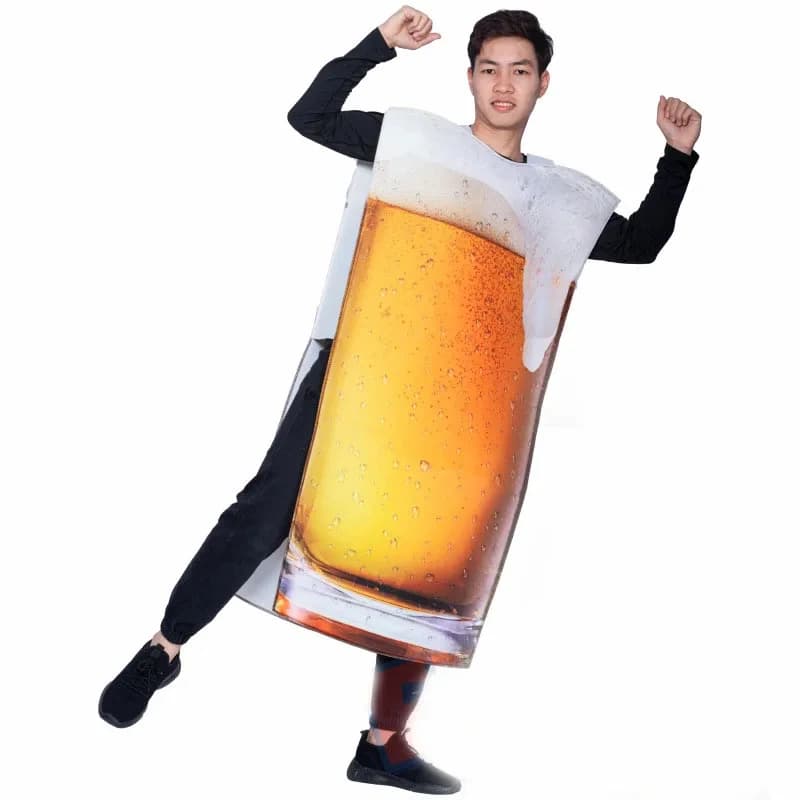 ✜ 2026 ❤ Costumi a Forma di Boccale di Birra, Divertenti Travestimenti per Adulti, Uomini e Donne, per Halloween, Carnevale, Feste in Maschera, Festival della Birra ✚
