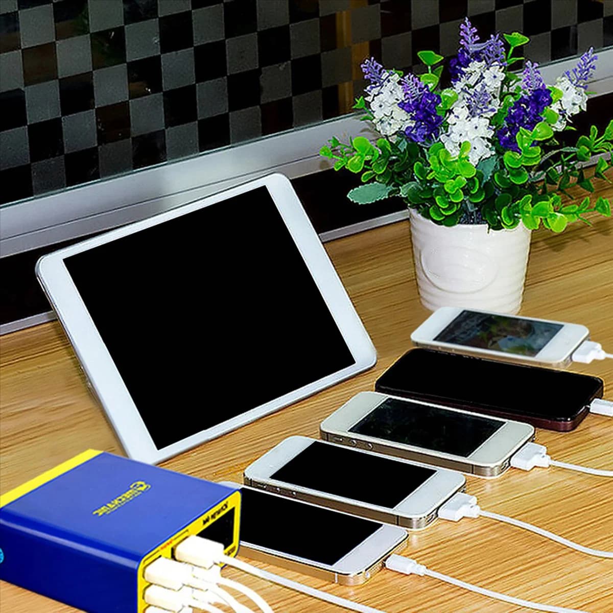 2025+ 2X ICharge 6M USB Charger 6 Doors Quick Charging Smart Digital Display Multi-Porous Door for Tablet Phone Plug EU