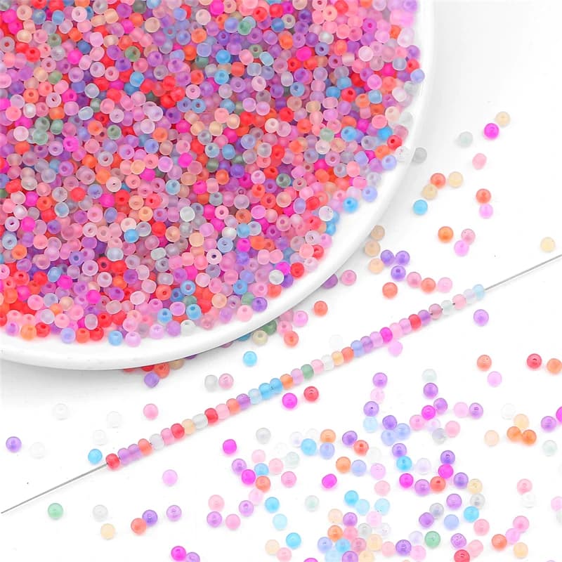 660Pcs 2mm 12/O Matte DIY Color Glass Seedbeads Uniform Round Spacer Beads For DIY Earring Necklace Jewelry Making Sewing Craft