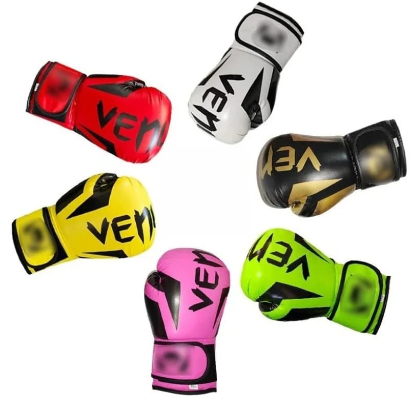 PU Leather Boxing Gloves for Men and Women, MMA Training Gloves, Sparring, Kickboxing, Muay Thai, Combat Equipment