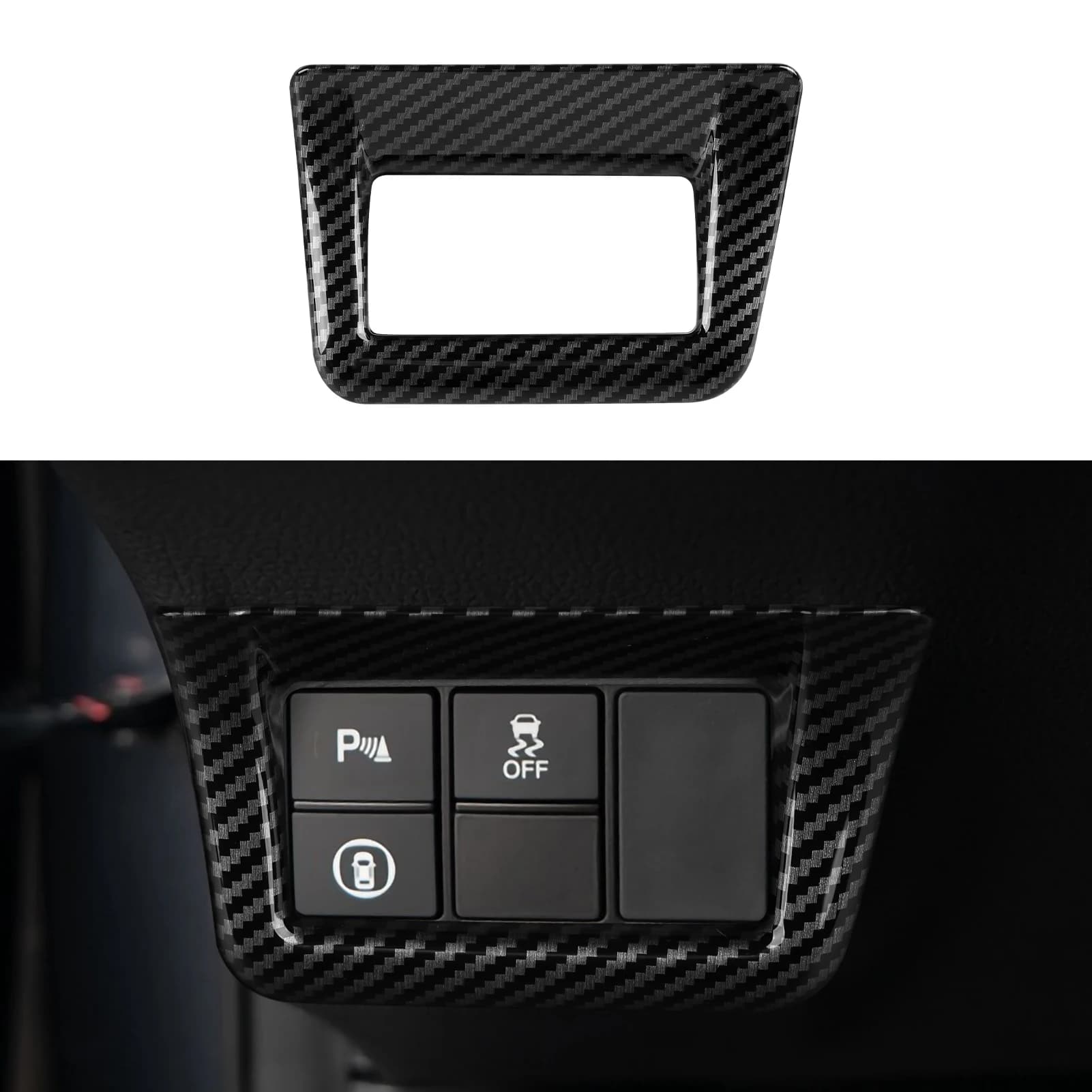 For Honda Civic 11th generation accessories (2022-2026), left button cover panel auto central console, carbon fiber ABS trim stickers