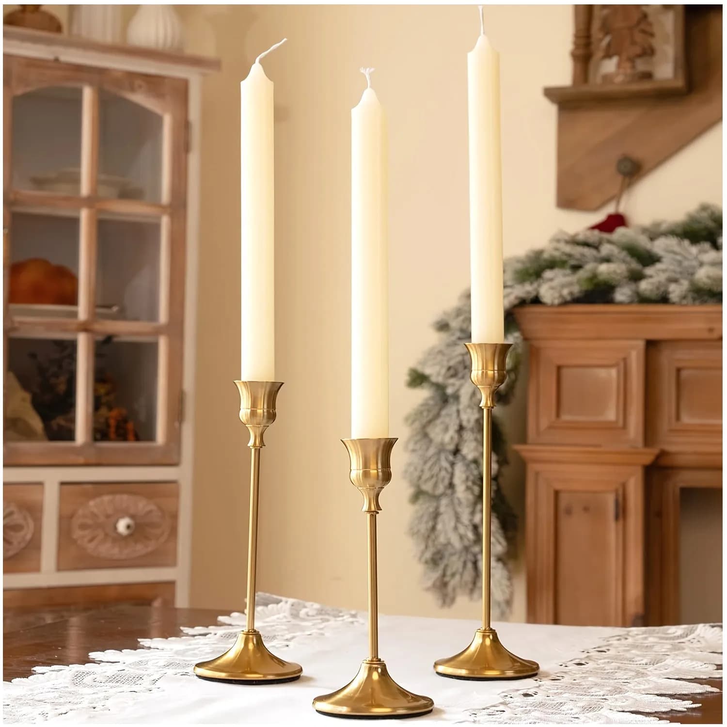 30/60pcs Golden Metal Candle Holders for Wedding & Party Decor – Heart-Shaped Stand with Pillar Candle Support, Elegant Home & E
