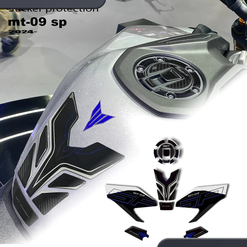 For MT-09 SP MT09 SP 2024 2025 Stickers Moto 3D Gel Decalcomania 3D Resin Wall decal Ginocchio Protection Kit Decalcomanie