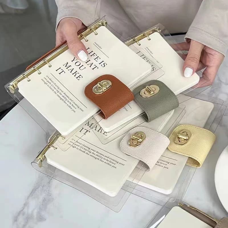 Raccoglitore trasparente in pelle Pu quaderno diario di viaggio diario organizzatore a fogli mobili planner Agenda supporto cancelleria personalizzata