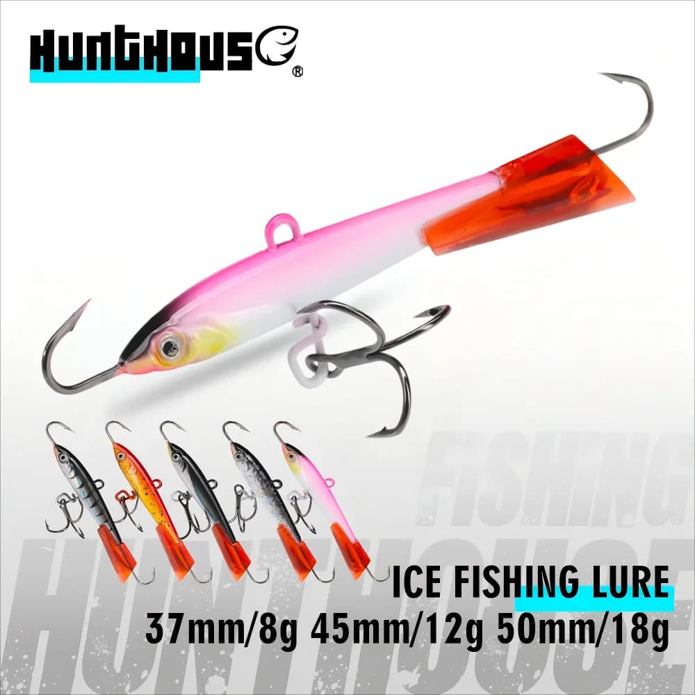 Hunthouse Winter Ice Fishing Lure 37mm/8g 45mm/12g 50mm/18g Balancer Affondamento Esche dure VIB Attrezzatura da pesca per Bass Pike LW851