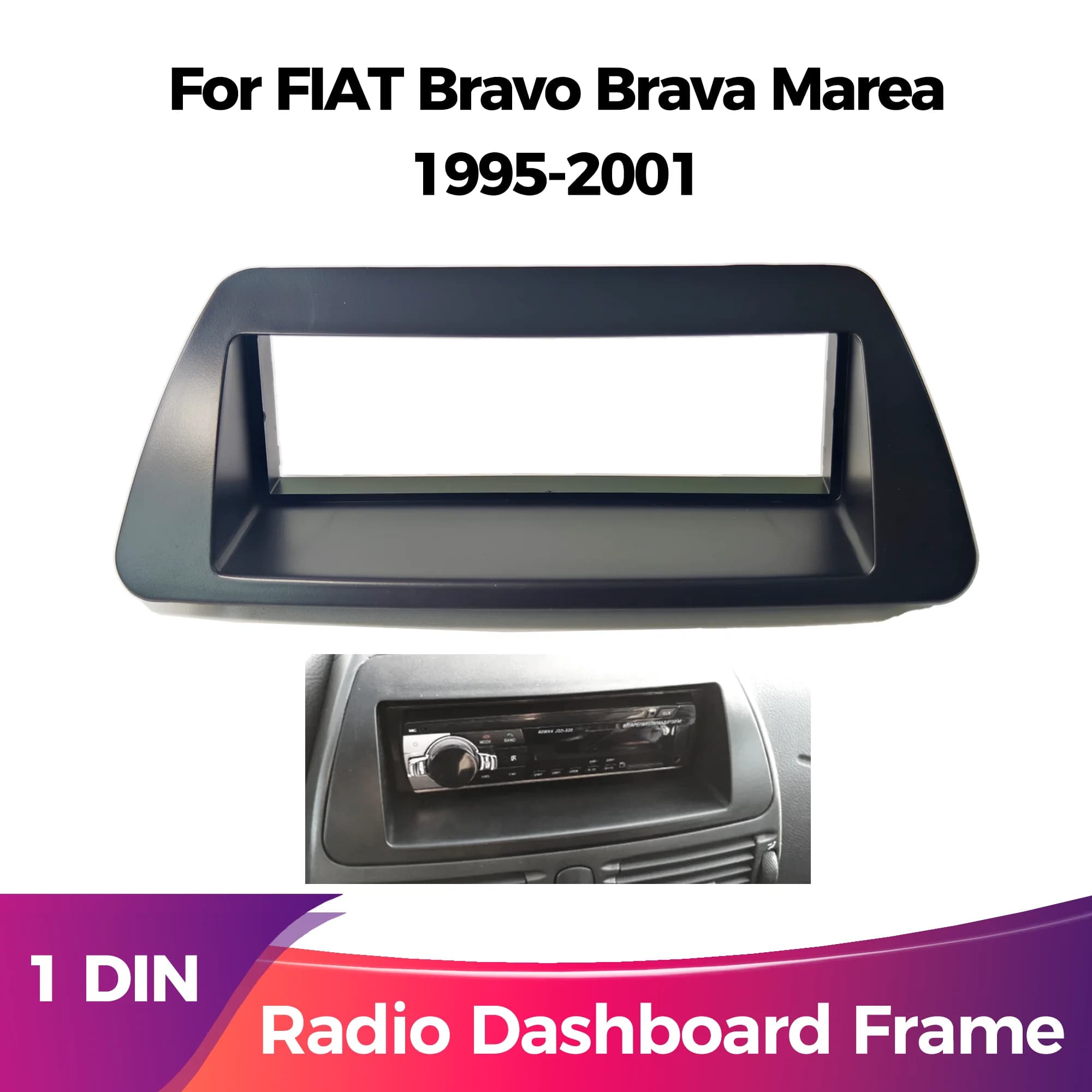 Single Din Car Radio Fascia Installation Frame for FIAT Bravo Brava Marea 1995-2001 1DIN Stereo Dash Trim Panel Mounting Kit