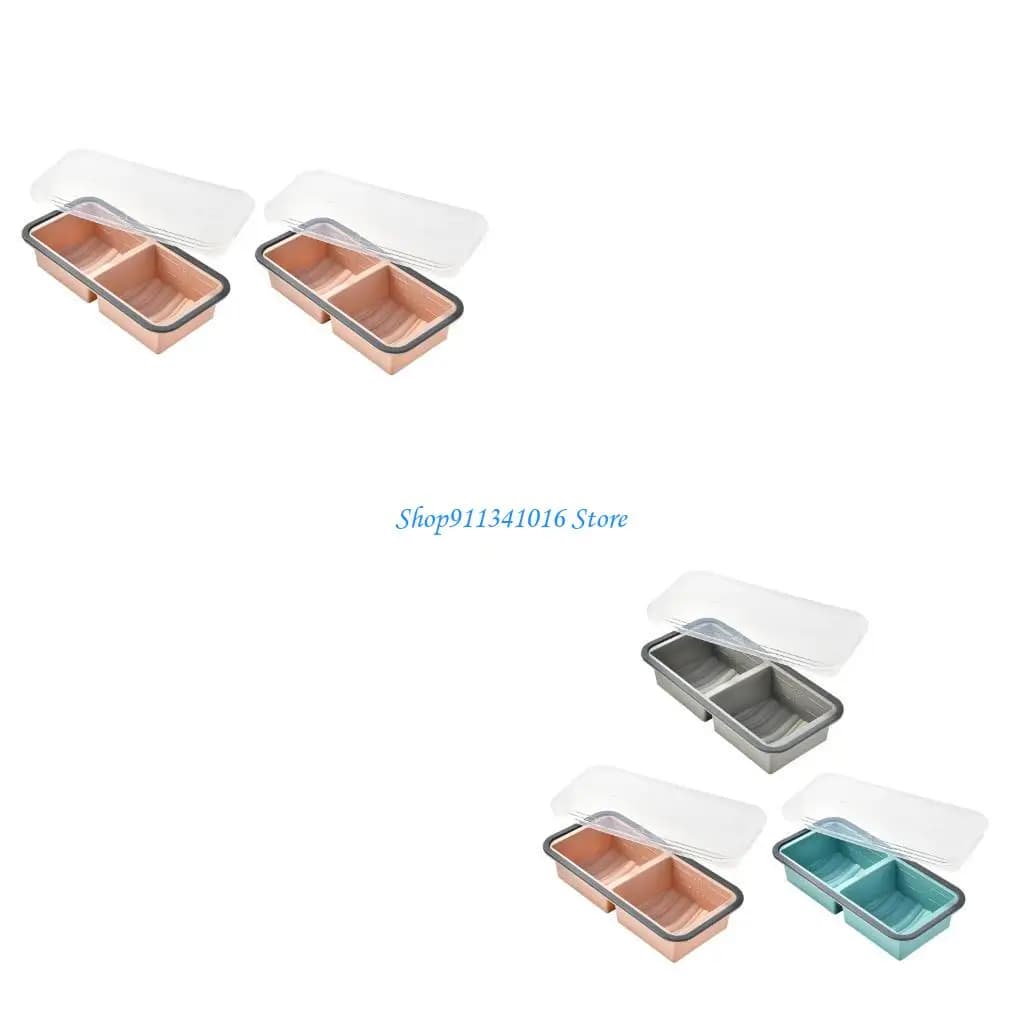 Contenitore per congelatore in silicone alimentare da 2 pezzi, coperchio incluso, conserva efficiente, struttura in silicone per