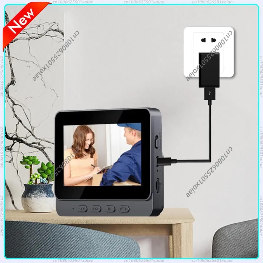 Campanello Video Smart Wi-Fi 2.4G con Display IPS da 4.3 Pollici, Comunicazione Bidirezionale e Visione Notturna a Infrarossi per Appartamenti Familiari