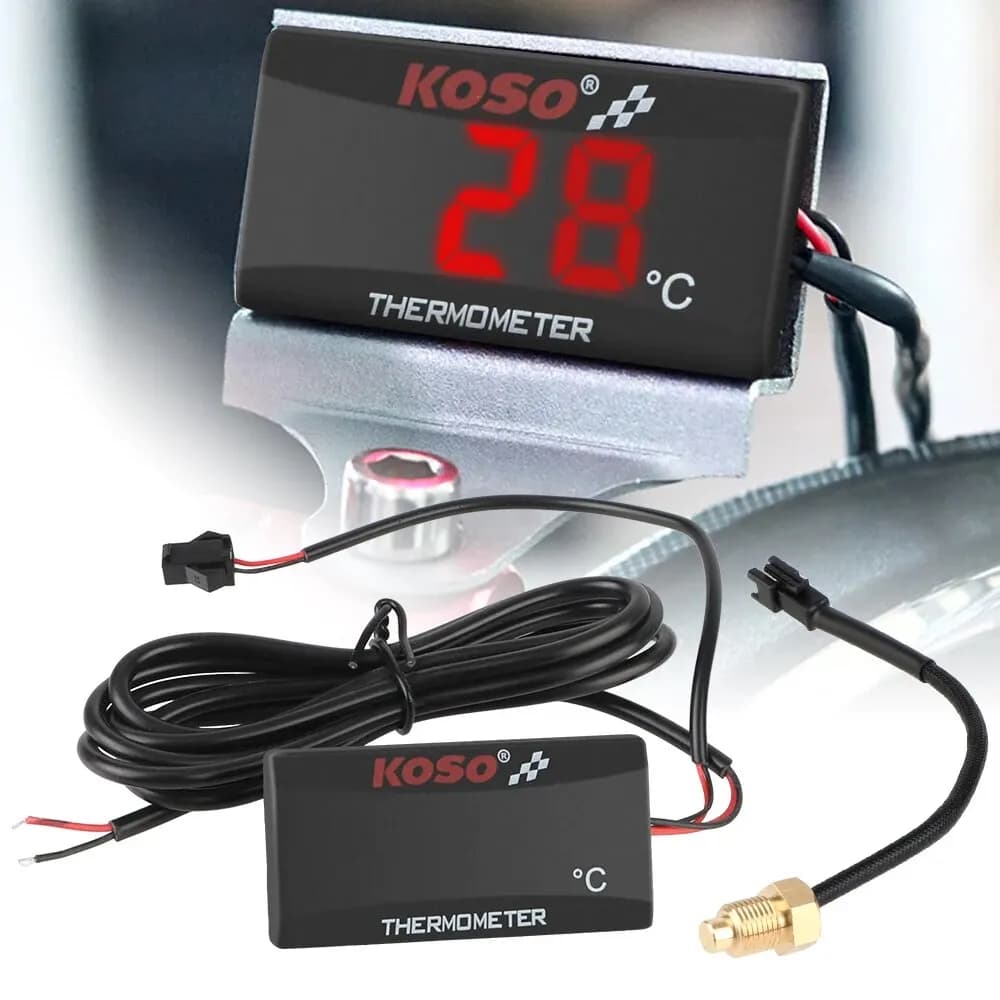 12V 0 ~ 120 ° c Monitor termometro per moto serbatoio dell'acqua Retrofit indicatore del misuratore di temperatura avviso con sensori