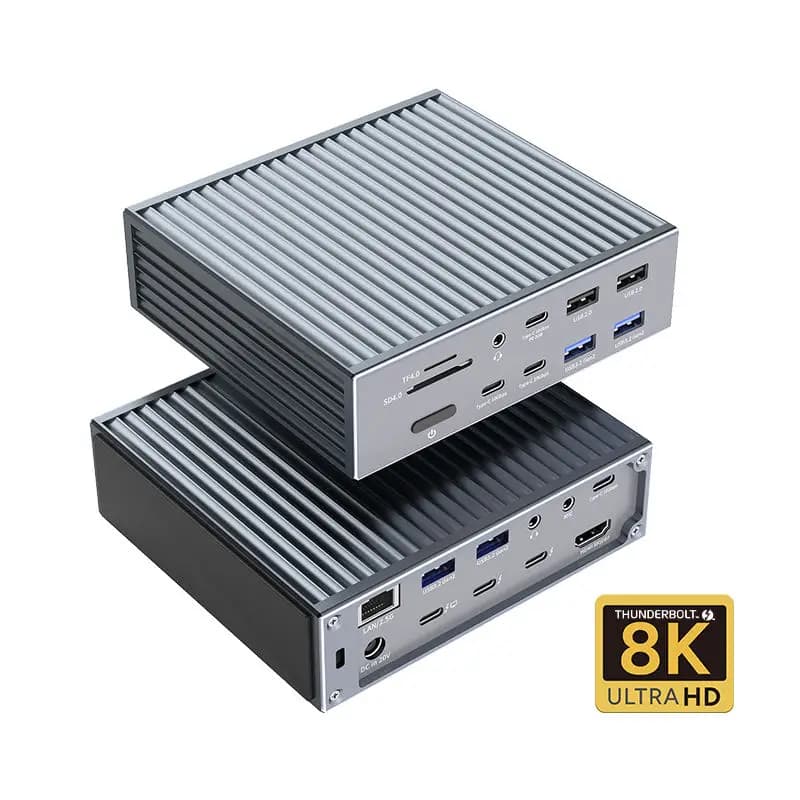 Thunderbolt 4 HD 8K 60Hz USB4 40Gbps 20 porte Tipo C per laptop Hub multifunzione USB 3.0 SD TF Docking Station PD Switcher Hub