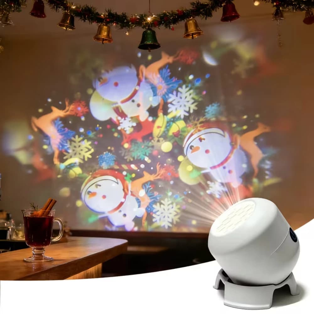 LED Projector Night Light Christmas Snowflake Projector Lights USB Rechargeable Santa Ocean Portable Party Lighting Xmas Decor