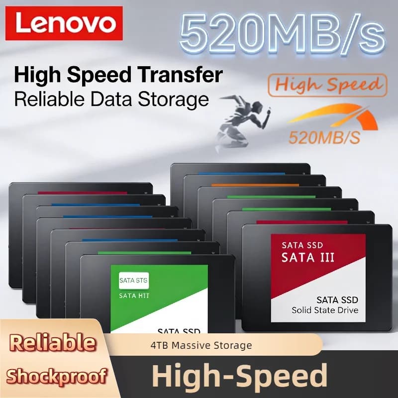 Lenovo SSD esterno da 4 TB USB 3.0 Unità a stato solido portatile da 540 MB/s con custodia in metallo robusta per PC, Mac, PS4
