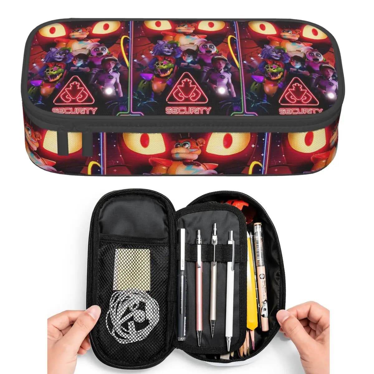 Astucci per matite con poster del film FNAF per studenti, astuccio per penne, astuccio per matite di grande capacità, porta penne