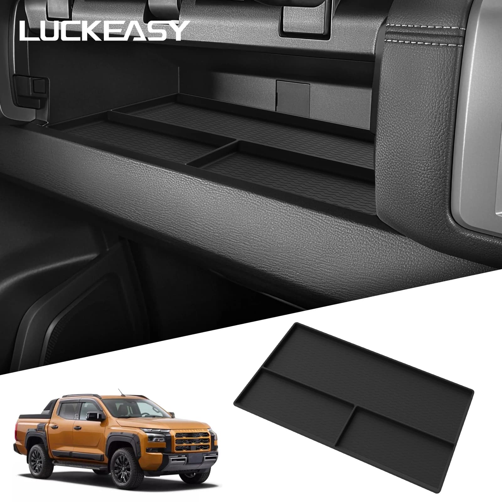 For Mitsubishi Triton 2024 2025 Auto Co-pilot Dashboard Storage Tray Organization Riordino Box Storage Box Silicone Interior Accessories