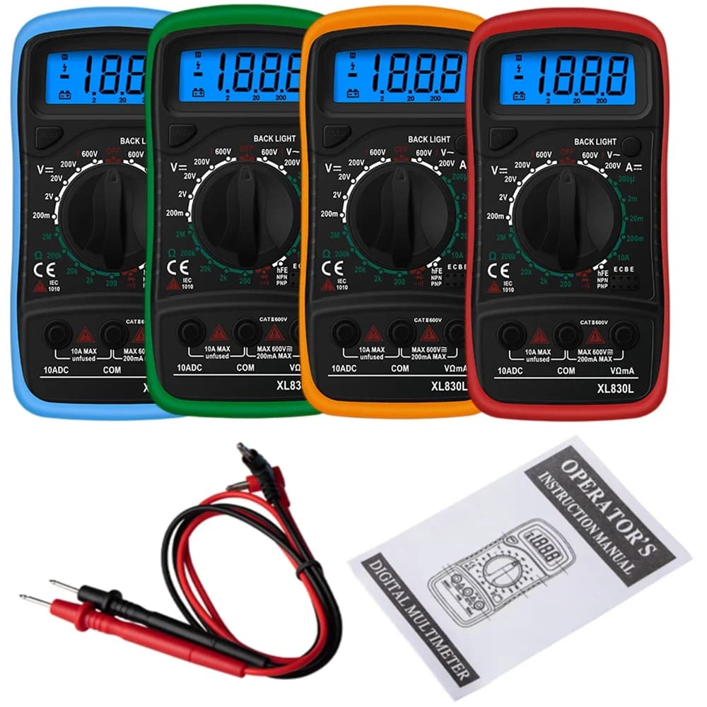 Portable digital multimeter backlight LCD portable amperometer AC/DC voltmeter Ohm voltage tester Multimeter
