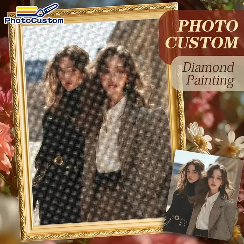 PhotoCustom Diy Personalized Diamond Art Photo Customization Full Round/Square Embroidery Diamond Family Photo And Couple Photo