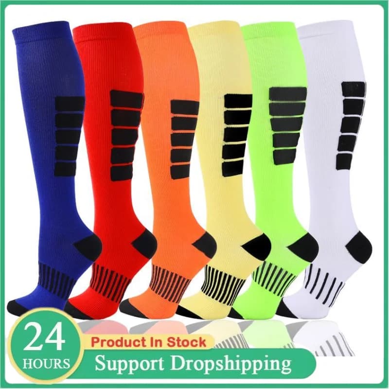 Calze a Compressione per Sport all'Aperto, Calze a Pressione da Uomo per Salto in Lungo, Calze Fitness per Polpacci, Calze a Compressione Muscolare YS1007