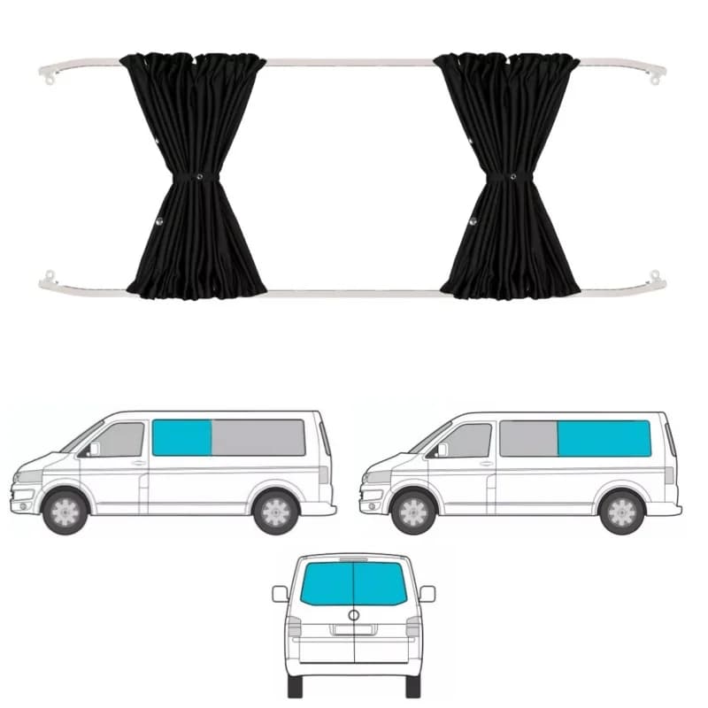 Van Camper Window Curtain Kits Sun Shade Side Center Barn Door Privercy UV Protection Curtains For VW Transporter T5 T6 T6.1