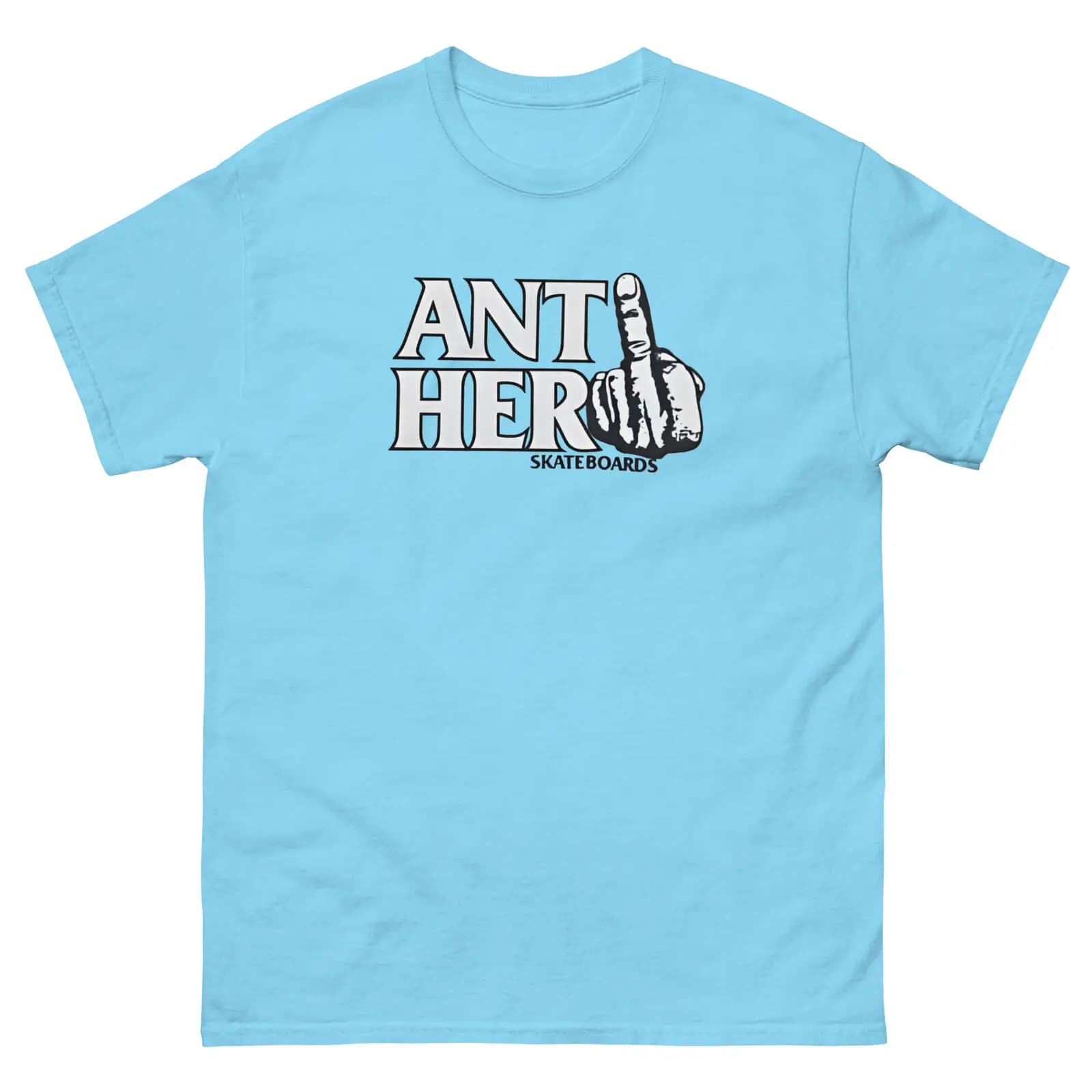 Skateboard antieroe Design della maglietta da skateboard offensiva con dito medio