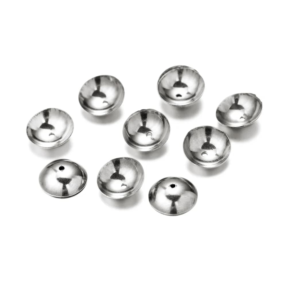 50 pz/lotto In Acciaio Inox 3 4 5 6 8mm Rotonda Perline Caps End Cap Connettori Per Collana Orecchini Gioielli FAI DA TE Che Fanno Forniture