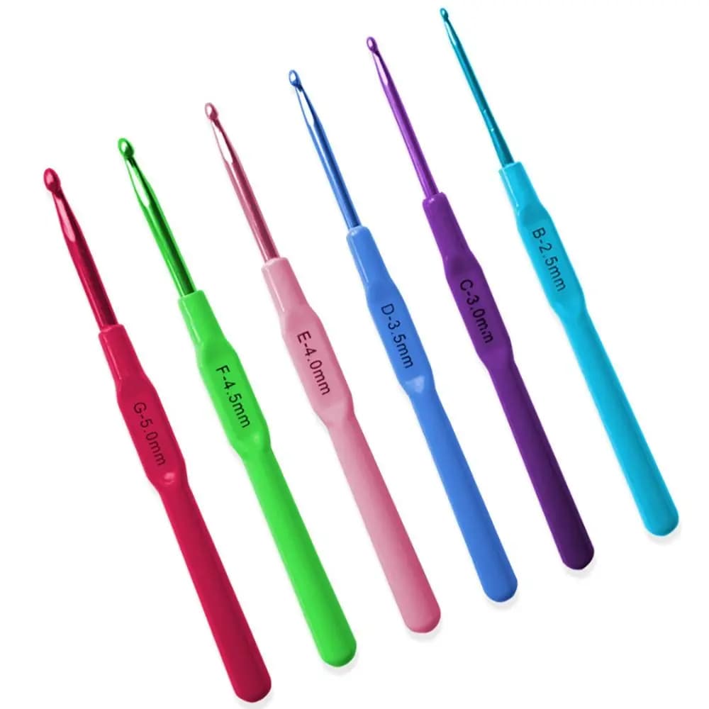 1pc uncinetto ferri da maglia manico in plastica colorata uncinetti in alluminio modello ferri da maglia tessere artigianato fai da te
