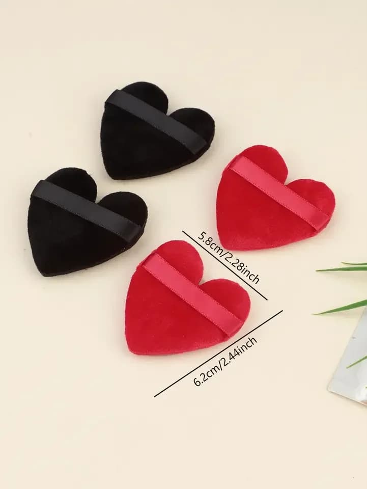 1 pz. Spugnetta per cipria, applicatore viso a forma di cuore, strumento di bellezza per il trucco, in peluche corto