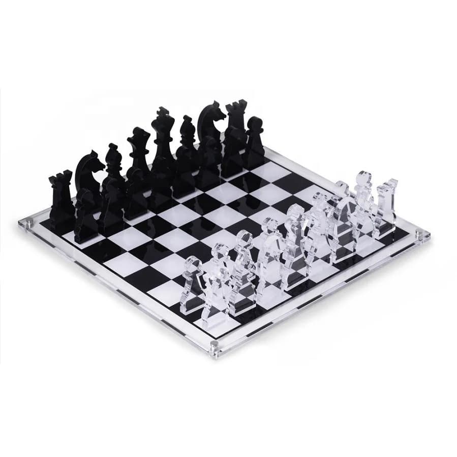 Set da tavolo per giochi di scacchi in acrilico di lusso per regali Judaica