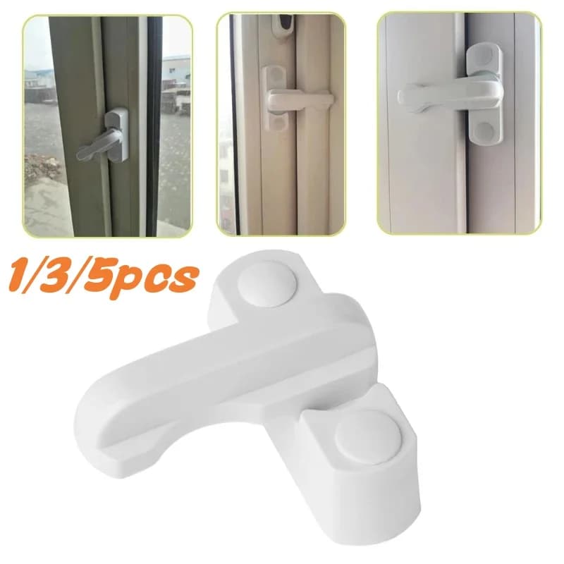 3/5 pezzi T-serrature in plastica + acciaio inossidabile + lega di zinco UPVC bambino sicuro finestra di sicurezza porta serratura a ghigliottina leva di sicurezza maniglia spazzata chiusura